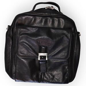 Kenneth Cole Reaction Leather Laptop‎ Tablet Messenger Black Bag